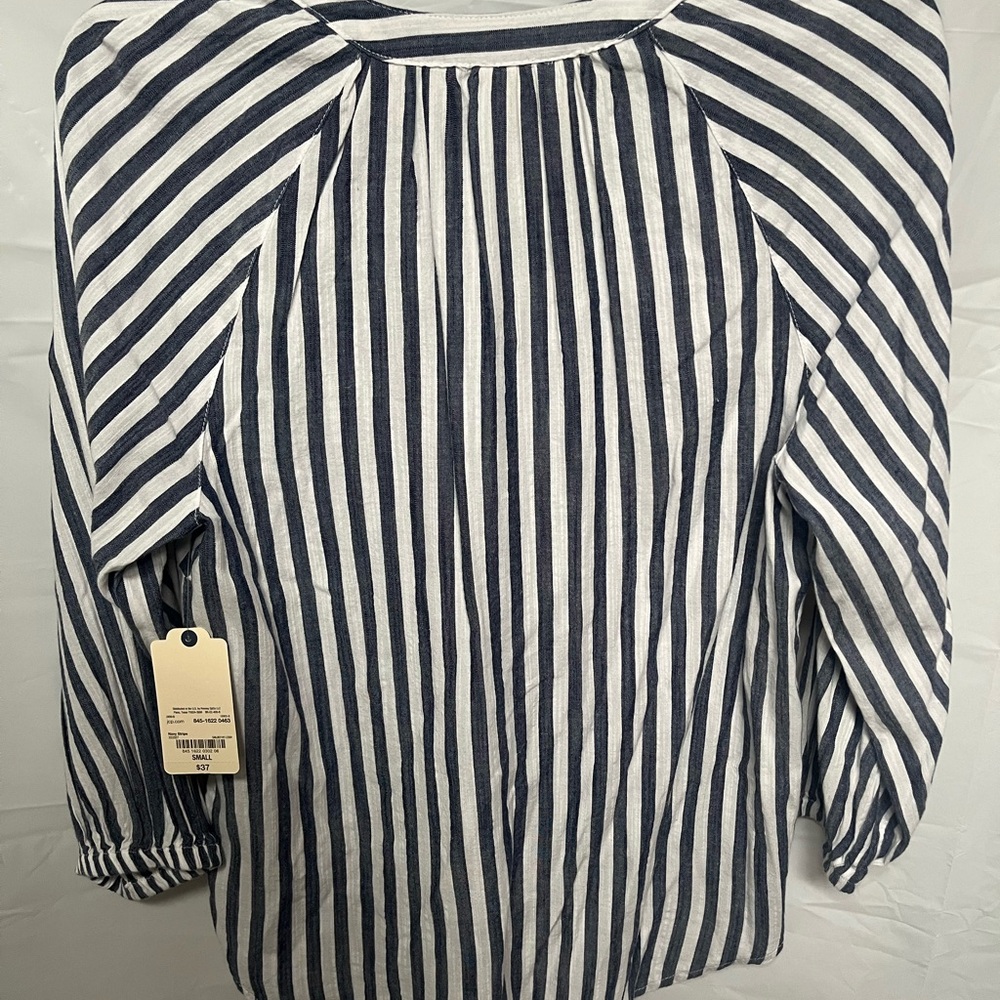 St. John's Bay Navy and White Striped Blouse - Picture 3 of 3